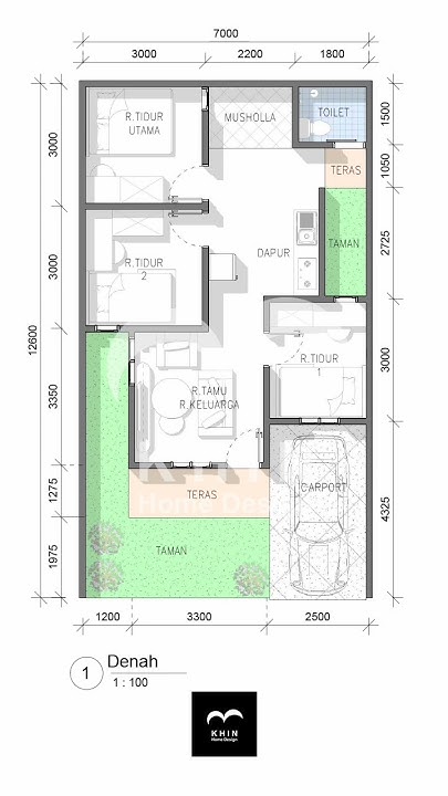 Denah Rumah 7x12 #desainrumah #housedesign #home - YouTube