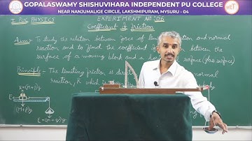 PHYSICS | 1st PUC | LAB | COEFFICIENT OF FRICTION | EXP 06
