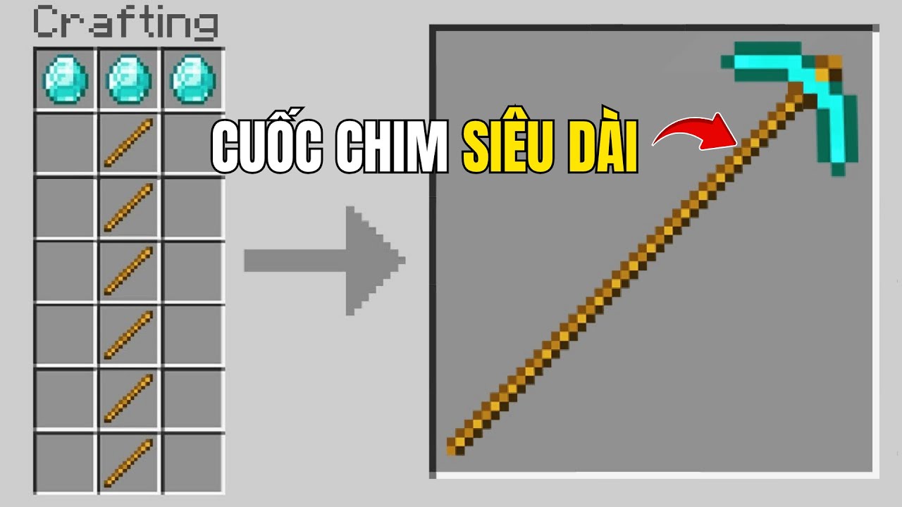 Minecraft Nhưng Có Chế Tạo Cuốc Chim Siêu Dài..... - YouTube