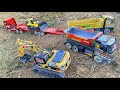 Aksi #28 Excavator Besar Huina 1550, Dump Truk RC Huina 1536, Scania RC Muatan Tanah 28