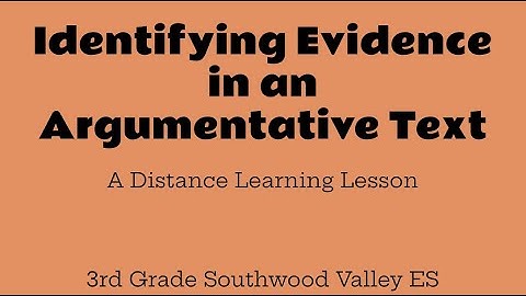 Identifying Evidence in an Argumentative Text