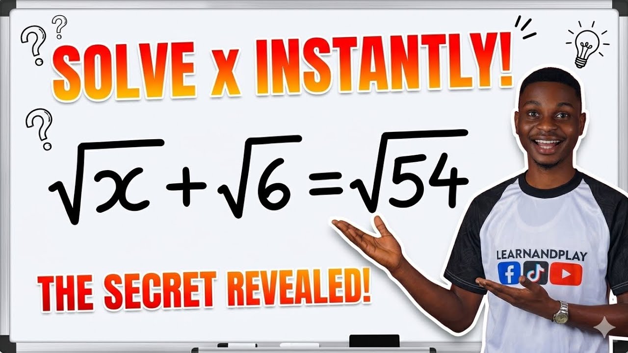 How to Solve Radical Equations Instantly | Square Root Trick - YouTube