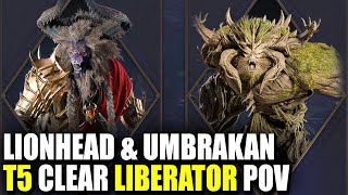 Lionhead & Umbrakan Tier 5 Clear - Liberator Bowstaff Pov Throne And Liberty Solo Dungeon