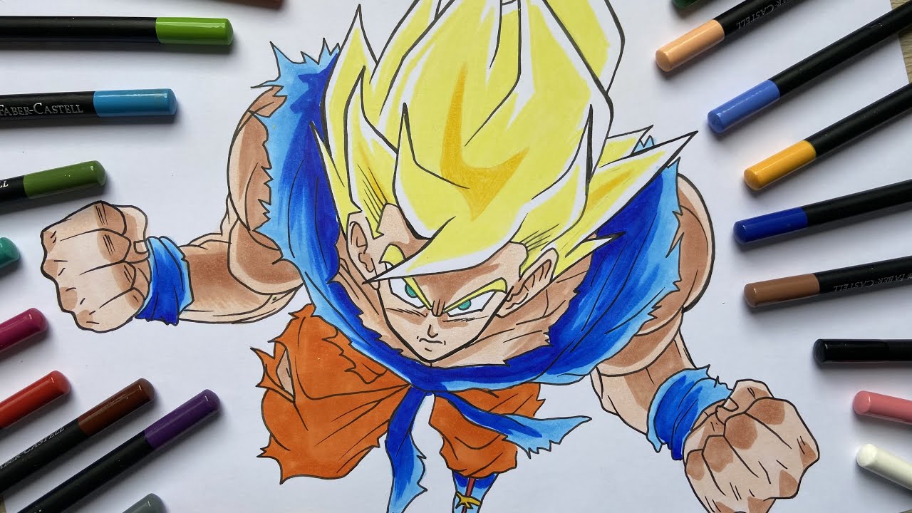 Como Desenhar o Goku SSJ3 - Dragonball - Passo a Passo Fácil 