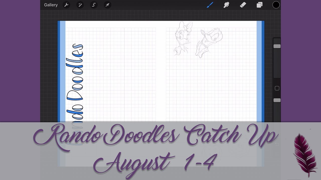 Rando Doodles Catch Up August 1-4 Timelapse - Digital Planner and Procreate bujo burger