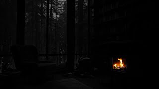 Cabin Ambience with Rain and Fireplace Sounds for Focus - Work and Relax 🌧️ 24 Hours