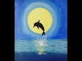 Canvas painting of dolphin in moonlight | Guess the price of this painting