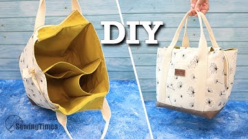 DIY Multi Pocket Tote Bag 🐶 How to make a Diaper Bag with Divider