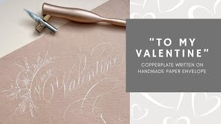To My Valentine - Calligraphy On Handmade Envelope