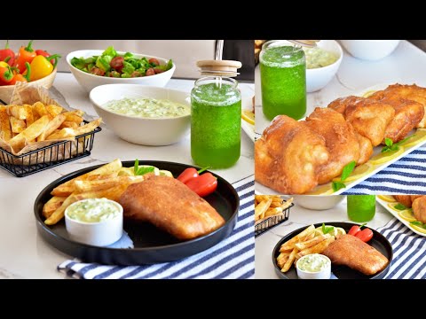 فيليه السمك المقلي المقرمش بطريقه جدا شهيه مع الصوص الخاص   