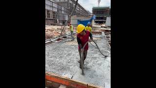 Vibration slab concrete #construction #civilengineering #building #workers #engineering #shorts