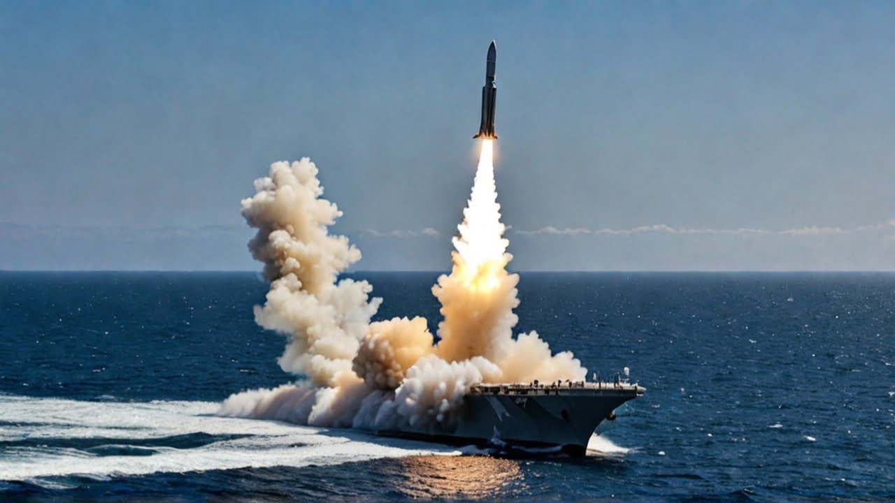 US Navy with the USS Halsey, launched a Trident II D5 missile. 