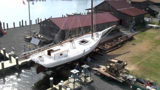 Skipjack Rosie Parks Goes Up on the Rail at the Chesapeake Bay Maritime Museum