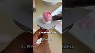 How to Pipe a Rose in 4 Steps! #cakedecorating #cake