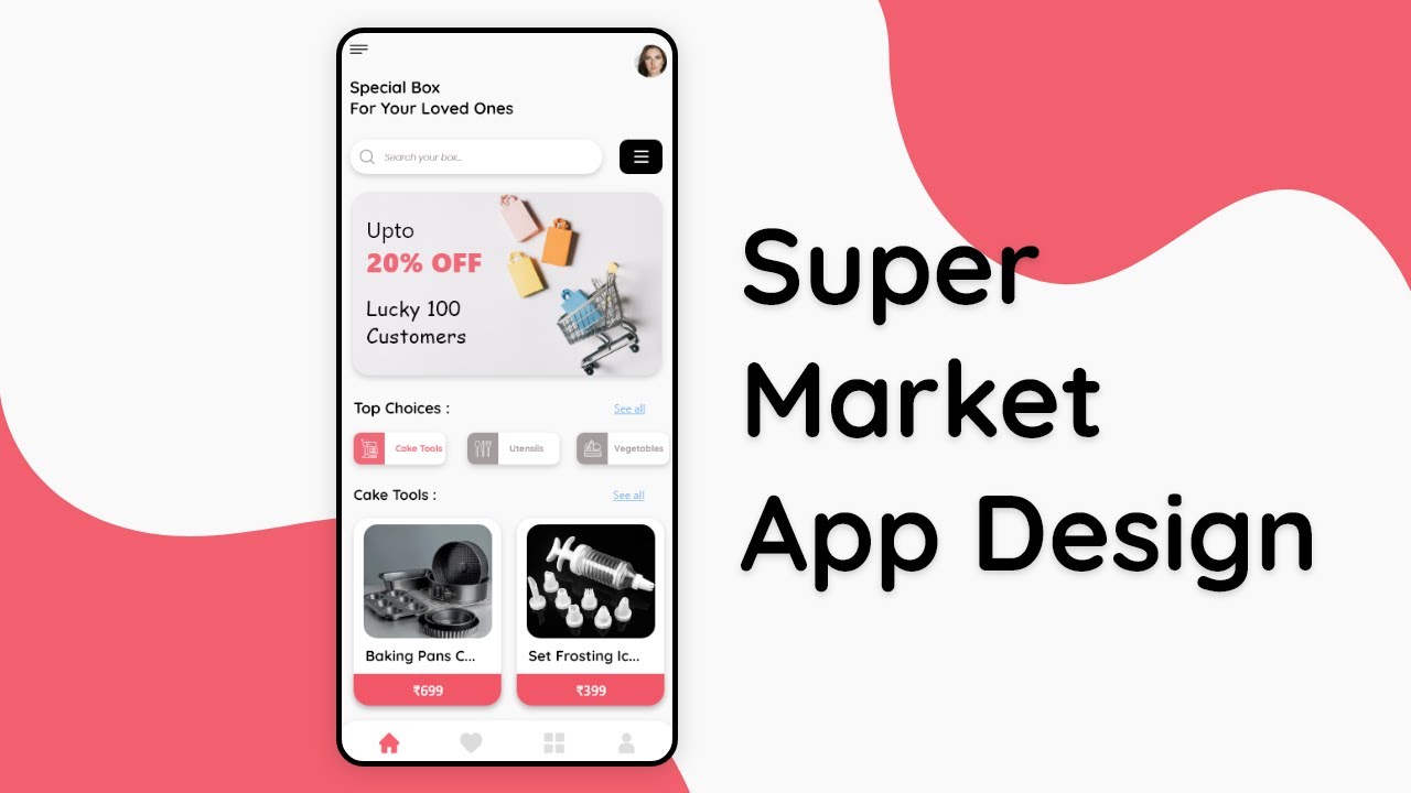 Super Market App Design Tutorial Adobe XD Mobile App Design User