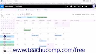 Outlook on the Web Tutorial Navigating Calendar Dates Microsoft Training