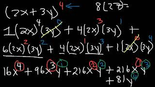 Binomial Theorem Expansion, Pascal's Triangle, Finding Terms & Coefficients, Combinations, Algebra 2