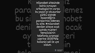 Milanobet Dolandiricidir