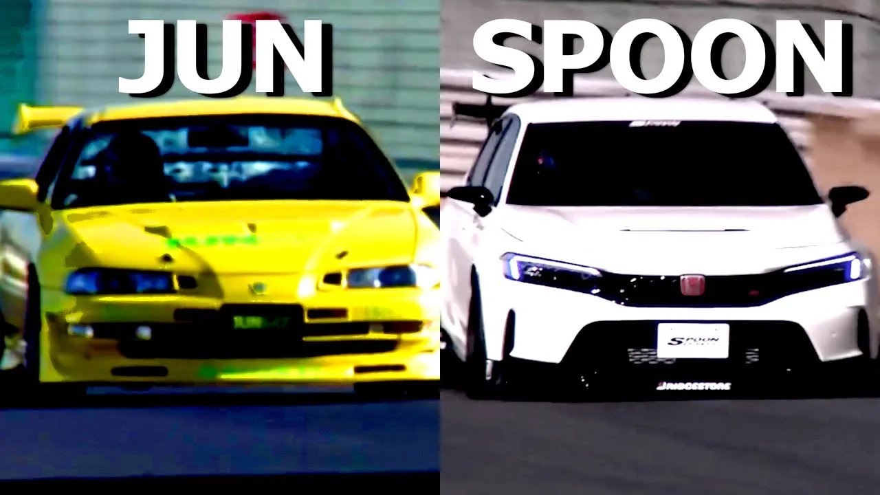 【筑波】JUN プレリュード VS SPOON 新型シビックタイプR！ 新旧VTEC対決 フルメカチューンと最新ノーマルターボはどっちが速い？【VIDEO OPTION切り抜き 筑波スーパーラップ】