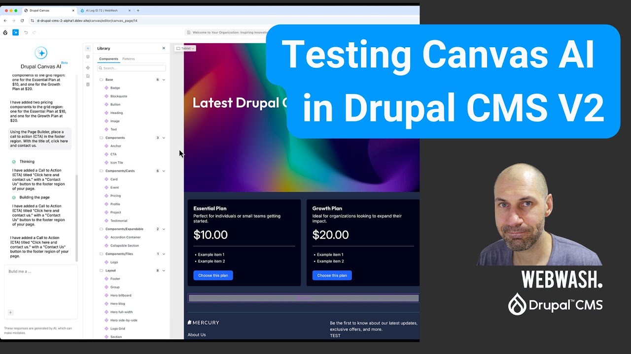 Тестирование Canvas AI в Drupal CMS V2