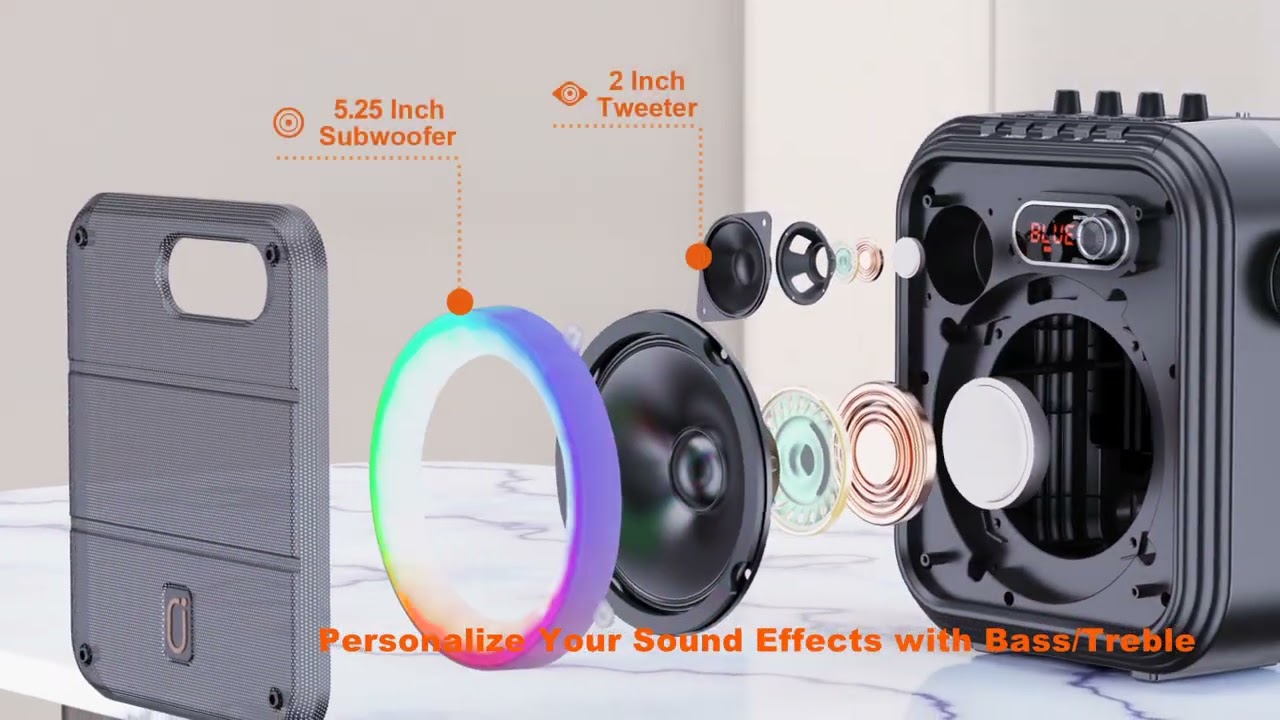 Enceinte Bluetooth JYX-66BT Avec Karaoké - VENDU POUR PIÈCES (Défectueux) - Lire La Description