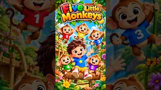 Five Little Monkeys 🐒 | Learn Numbers 1–5, Colors & Up Down | Kids Learningvideoo