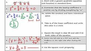 MathCamp321: Algebra-Derivation of the Quadratic Formula