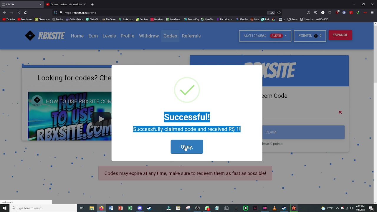 RBXSITE.COM WORKING PROMOCODE 7/6/2021