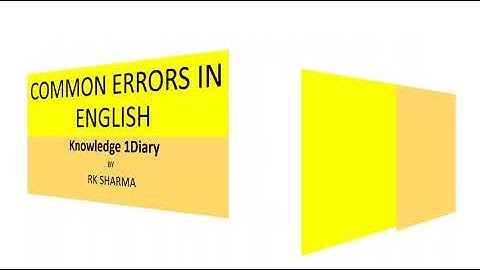 Common Errors In English Series- Part 1