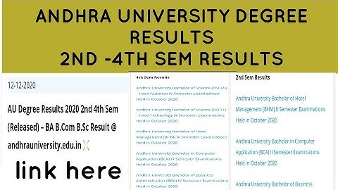 andhra University degree results- 2nd sem and 4 th sem | link available.check here