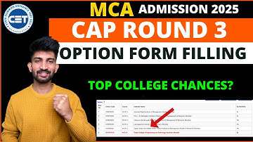 MCA Cap Round 3 Option Form Filling 2025 | Mca Option form filling 2025