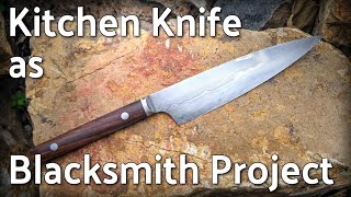 Making a Kitchen Knife: Integral Bolster from Round Bar (Knife Making)