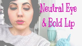 Neutral Eye & Bold Lip Makeup Tutorial