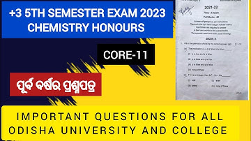 +3 5th semester chemistry honours questions paper//5th semester chemistry hons important questions