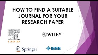 How to Find a Suitable Journal for Your Research Paper | Springer | Elsevier | IEEE