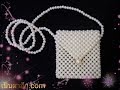 DIY   วิธีทำกระเป๋าไข่มุก  แบบที่ 1 กระเป๋าลูกปัด กระเป๋ามุก How to make a pearl bead bag  design 1