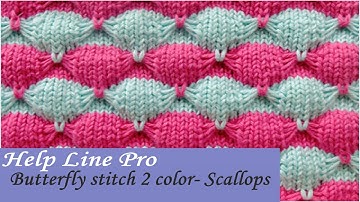 2 color Scallops knitting Butterfly stitch Create by Hqpds program