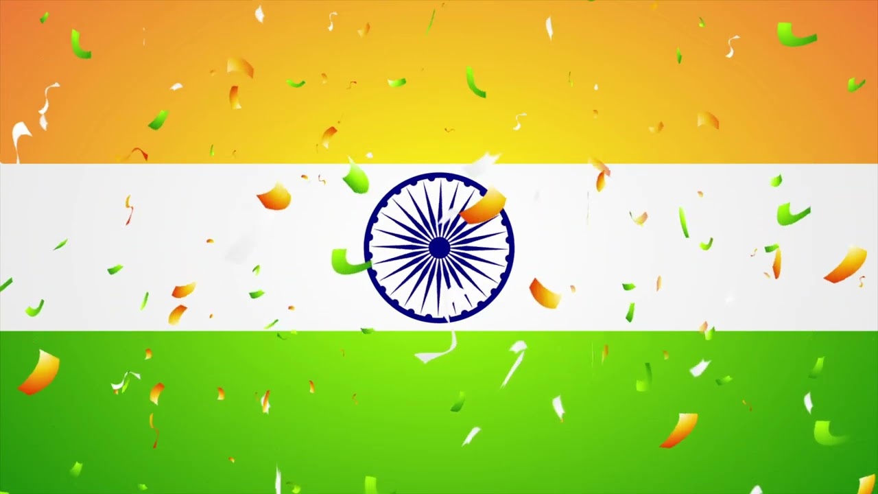 Confetti Falling on Indian flag Background Animation | 26 January | 15 August | 4K