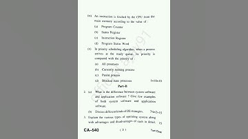 Operating System 2023 HPU Question Paper  #hpu #bsc #computer #operatingsystem