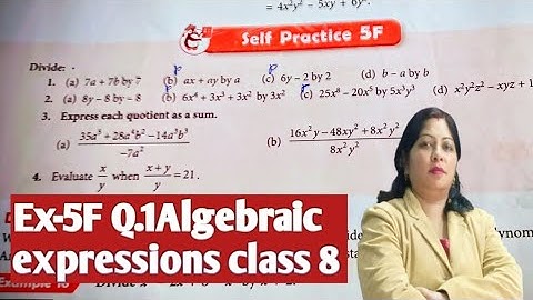 Ex- 5F Q.1 ch-5 Algebraic Expressions class 8 SChand composite maths| By komal Gupta 