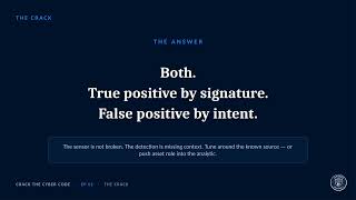 Information Crack the Cyber Code Ep01: The Alert That Lied | True Positive or False Positive News
