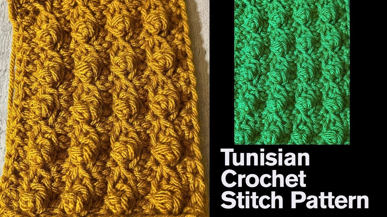 Tunisian Crochet Puff Stitch Tutorial- Fun and Works Up Quickly! - YouTube