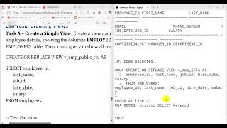 LAb 4 5 Part 2 Managing Indexes and Views in Oracle SQL Using Oracle Database Server