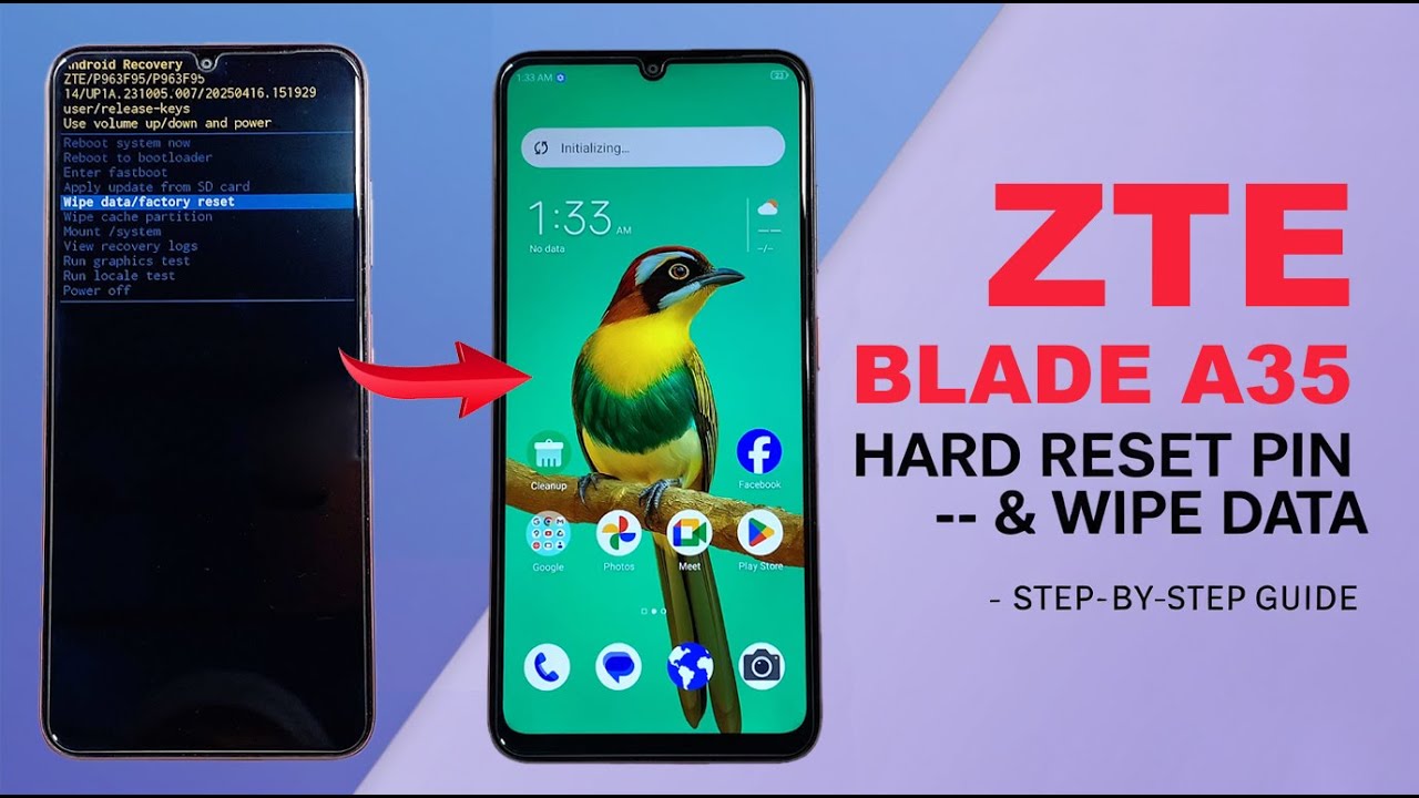 How to Hard Reset ZTE Blade A35✔ Wipe Data & Restore Factory Settings✔ Pattern, PIN, Password Remove
