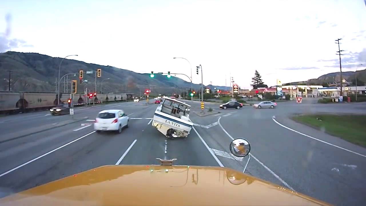 Boat Falls off Trailer Hwy 1 Kamloops B.C. YouTube