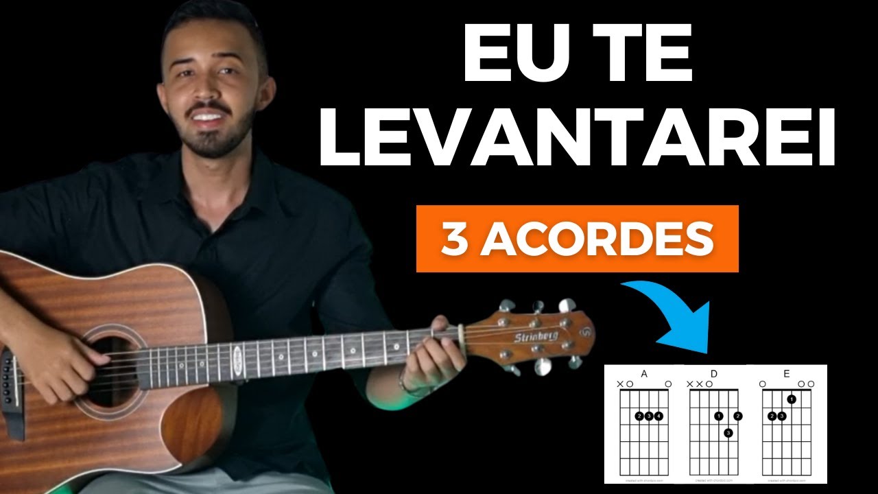 Eu Te Levantarei de Frei Gilson no Violão com 3 ACORDES - Letra e Cifra
