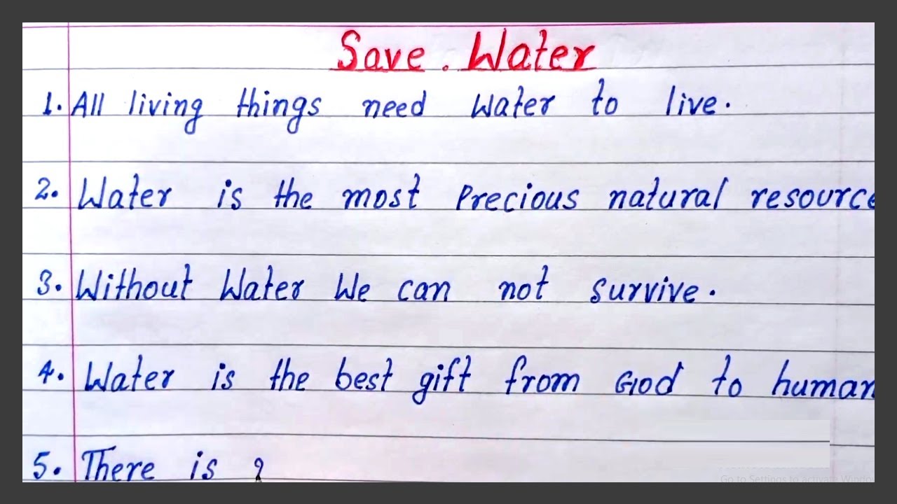 save water essay for class 2