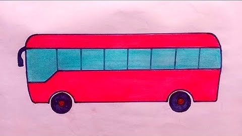 How to draw Cute Bus Easy step by step || Cute Bus Drawing || Drawing A School Bus 