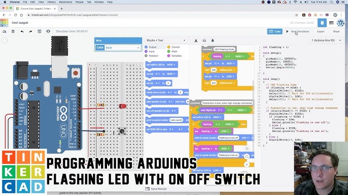 Arduino With Dual Motor Tank Coded in TinkerCad Codeblocks and