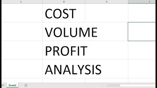 Cost Volume Profit Analysis (Part 1): Breakeven Point